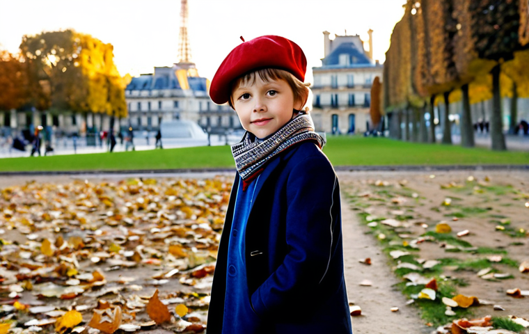 근시 진행 억제 방법 - Child Outdoors in Paris**
A young French child, about 8 years old, fully clothed in a stylish fall ...