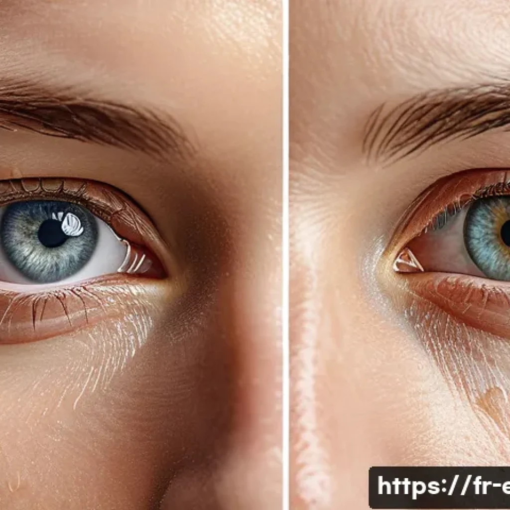 눈물샘 이상 증상 - A detailed anatomical illustration of the human eye focusing on the lacrimal glands and tear ducts, ...